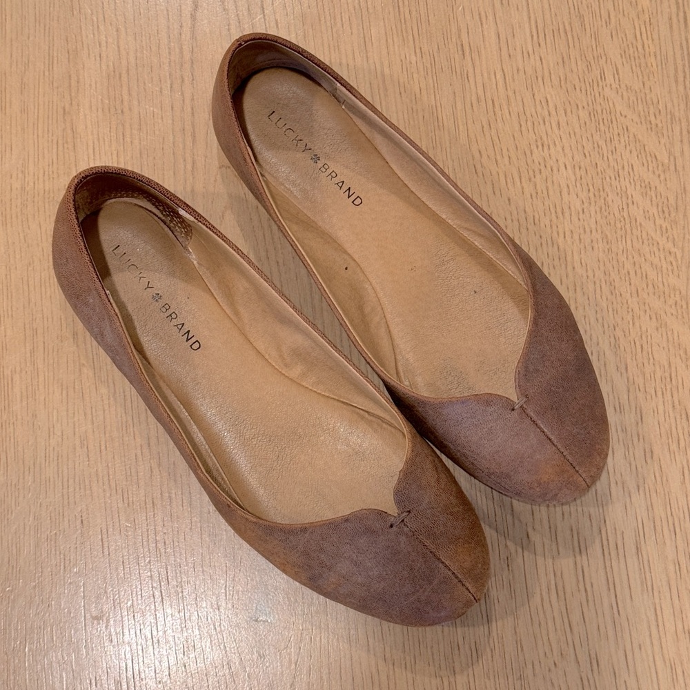 Lucky brand brown leather flats